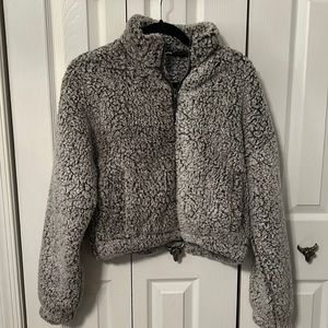 Gray soft bear coat